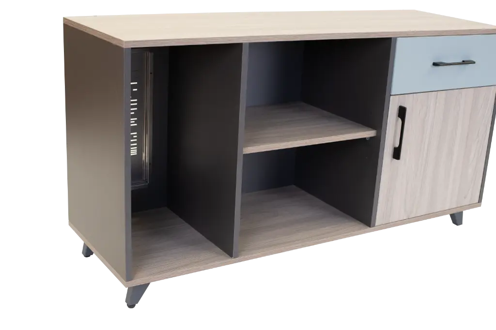 ALA SECRETARIAL COLOR CHUMBO TOP Y PUERTA GRANIZO GAVETA MACARON F22 1.20*0.40*0.65