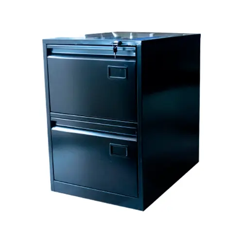 ARCHIVO STD. DE 2 GAVETAS - COLOR NEGRO CON RIEL DE SOBREEXTENSION