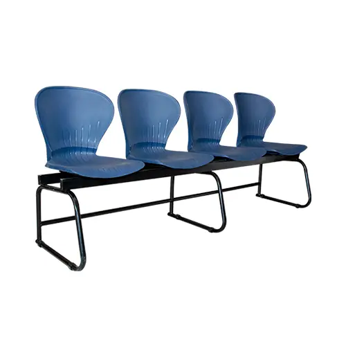 BATERIA 4 SILLAS CONCHA PLASTICA AZUL