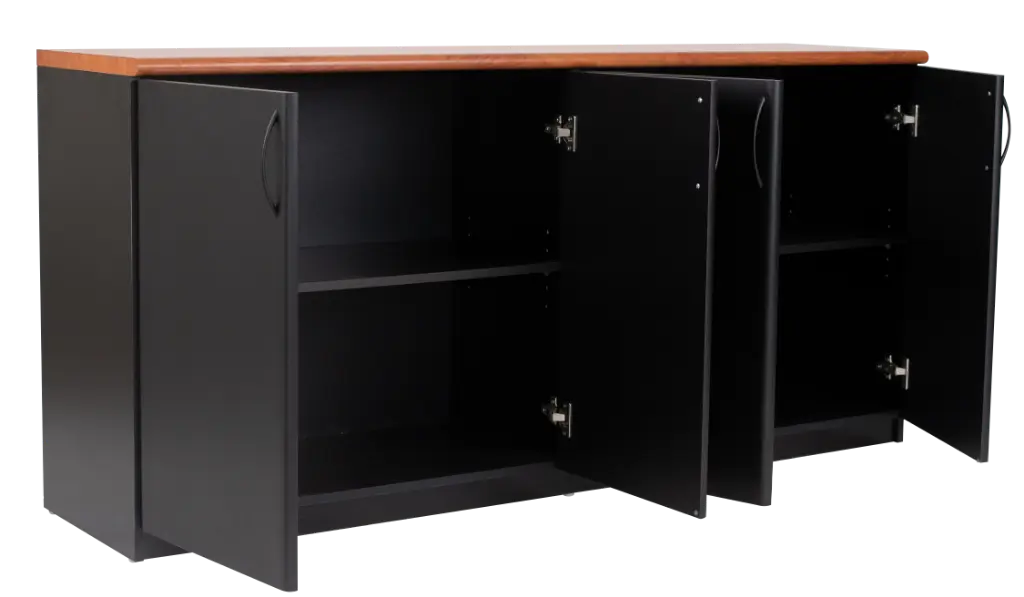 CREDENZA 4 PUERTAS TOP NEGRO