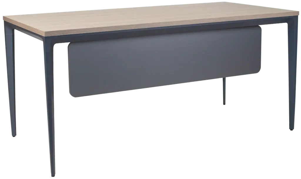 ESCRITORIO SEMI EJECUTIVO (1.60*0.80*0.75 ) TABLERO GRANIZO FALDON CHUMBO BASE IRON GREY F22 