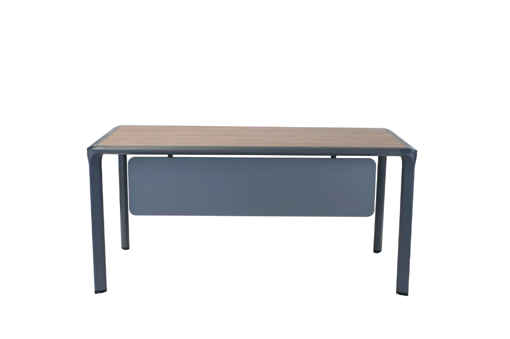 ESCRITORIO SEMIEJECUTIVO (1.60*0.80*0.75) TOP CARAMEL, FALDON CHUMBO BASE IRON GREY F21