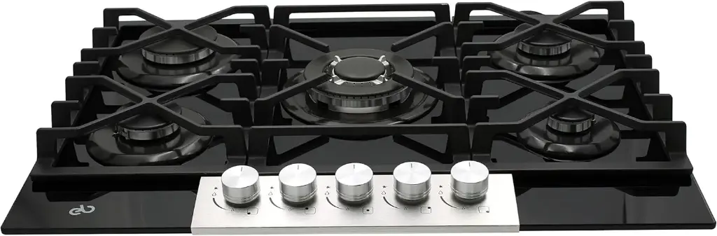 ESTUFA A GAS EB 5 QUEMADORES ACERO INOX NEGRO