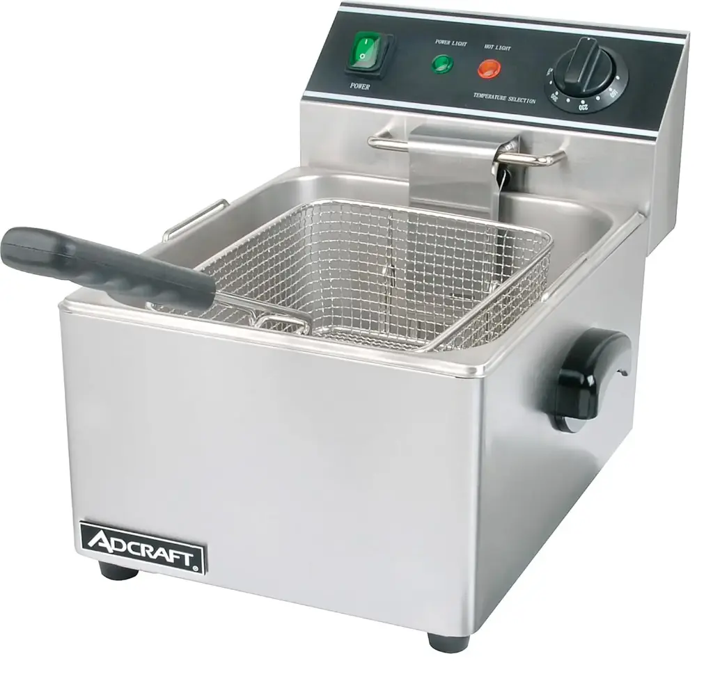 FREIDORA DE MESA ELECTRICA DE 1 POCETA MODELO ADMIDF-6L MARCA ADCRAFT, 110V, CON CAPACIDAD DE 6 LITROS (INCLUYE 1 CANASTA Y TAPADERA) 