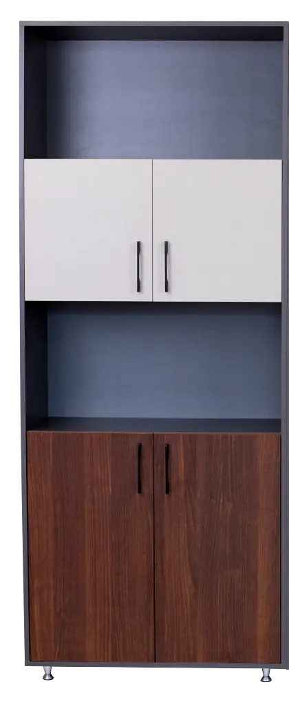 LIBRERA COLOR CHUMBO ENTREPAÑOS NOCE COSTA PUERTAS SUPERIOR LINO 0.80*0.40*2.00 F23