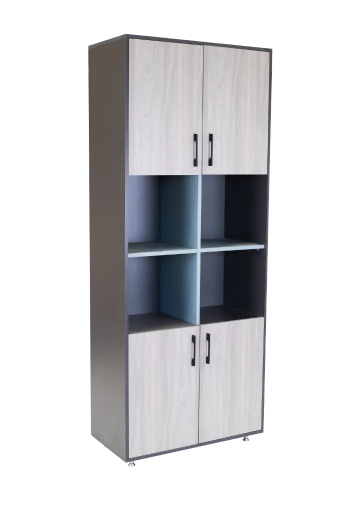 LIBRERA COLOR CHUMBO PUERTAS ABATIBLES GRANIZO Y ENTREPAÑOS MACARON F22 0.80*0.40*2.00