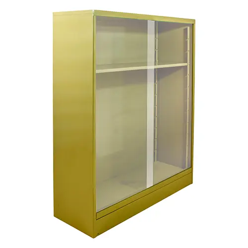 LIBRERA DE 3 DIVISIONES - BEIGE - PUERTAS DE VIDRIO