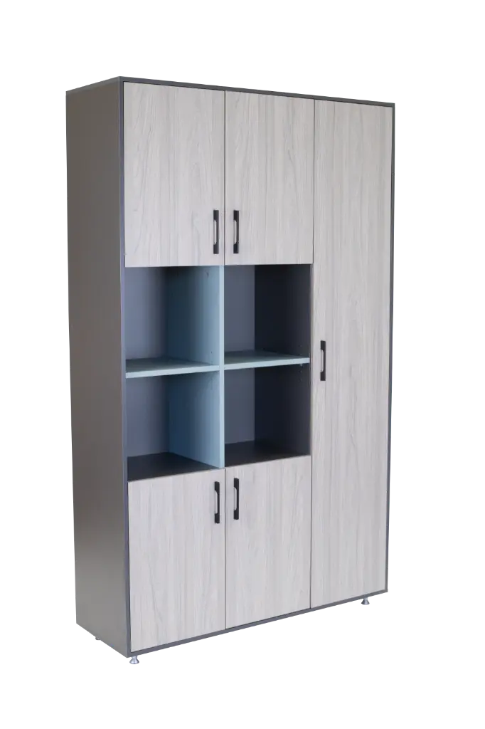 LIBRERA IRONGREY COLOR CHUMBO, F22 PUERTAS GRANIZO, DIVISIONES MACARON 1.20*0.40*2.00 