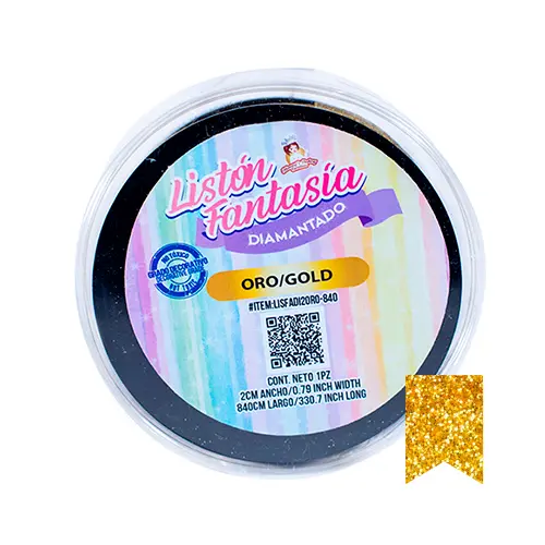 LISTON FANTASIA - DIAMANTADO ORO - 840cm*2cm