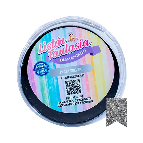 LISTON FANTASIA - DIAMANTADO PLATA - 840cm*2cm