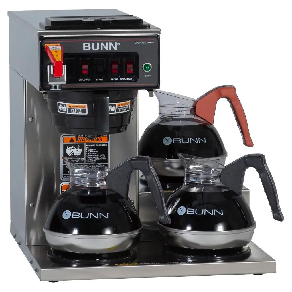 MAQUINA DE CAFE FILTRADO BUNN CON TRES PLACAS DE CALENTAMIENTO