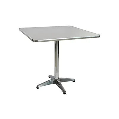 MESA DE 60*60 CM TOP ACERO INOX BASE ALUMINIO