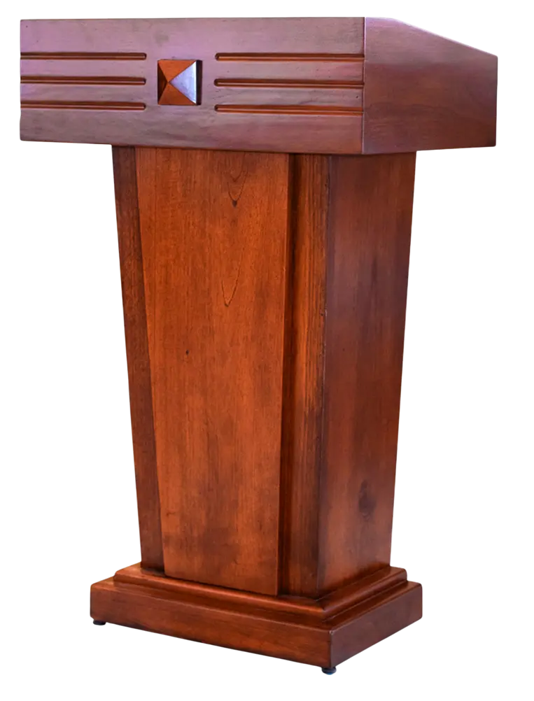 PULPITO DE MADERA CAOBA/BARNIZADO ALTURA 1.10 CON TABLERO SUPERIOR 0.70*0.50