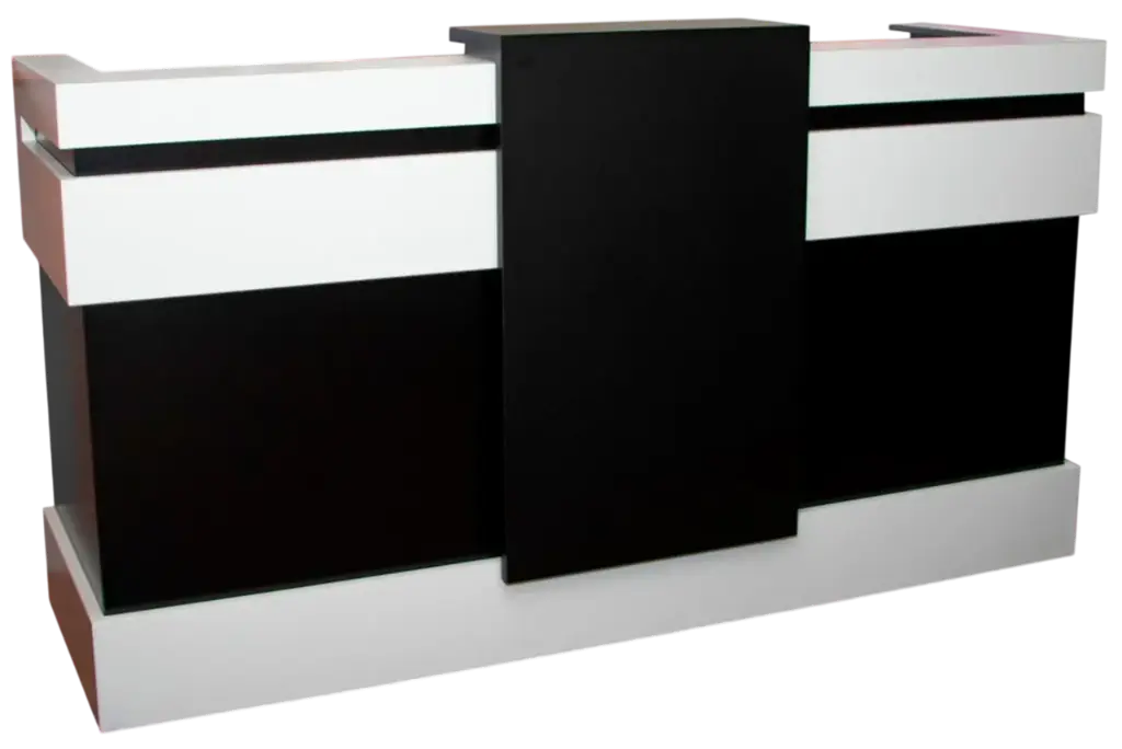 RECEPCION DE LUJO MELAMINA NEGRA TOP BLANCO 2.05X1.10X0.60