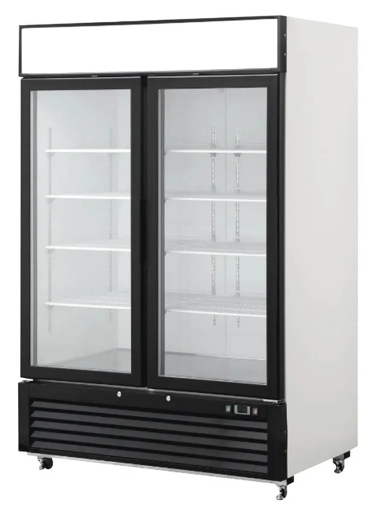 REFRIGERADOR VERTICAL CON PUERTAS DE VIDRIO (1, 12)