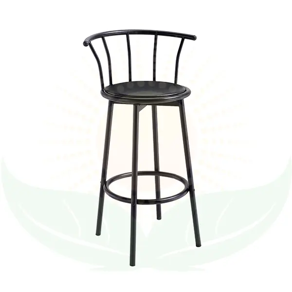 SILLA DE BAR NEGRA CON RESPALDO