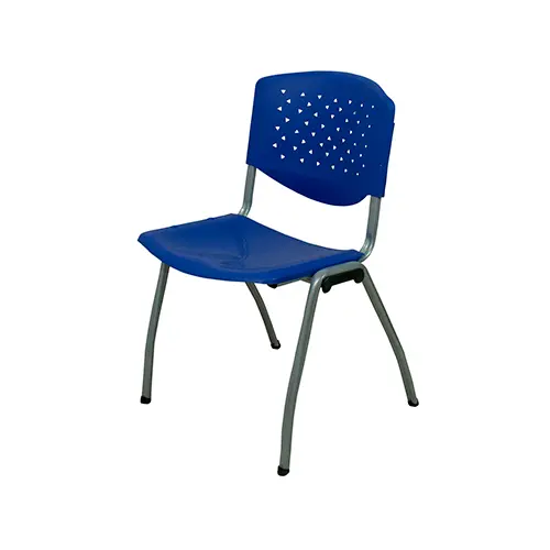SILLA DE ESPERA APILABLE - RESPALDO CON TRIANGULOS - AZUL
