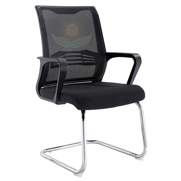 SILLA DE VISITA CON MALLA BASE CROMADA