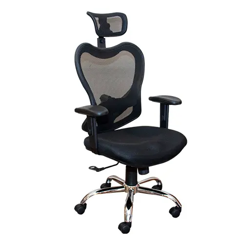 SILLA EJECUTIVA NEGRA C/MALLA BRAZO AJUSTABLE