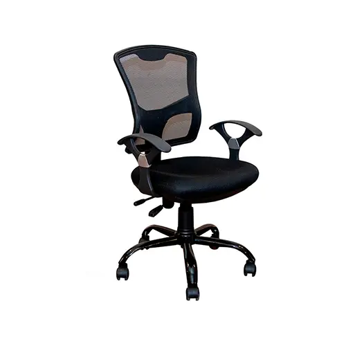 SILLA SECRETARIAL CON BRAZO (MALLA) RESPALDO ERGONOMICO