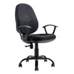 SILLA SECRETARIAL CON BRAZO NEGRA
