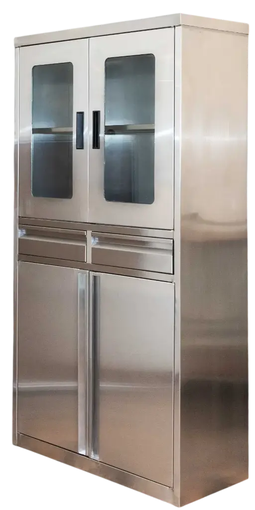 VITRINA CLINICA DE ACERO INOX 0.86X0.37X1.62 