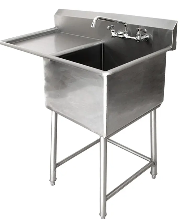 LAVATRASTOS DE 1 POCETA, ALA IZQUIERDA, CON LLAVE CUELLO DE GANSO - 1.10*0.59*0.90