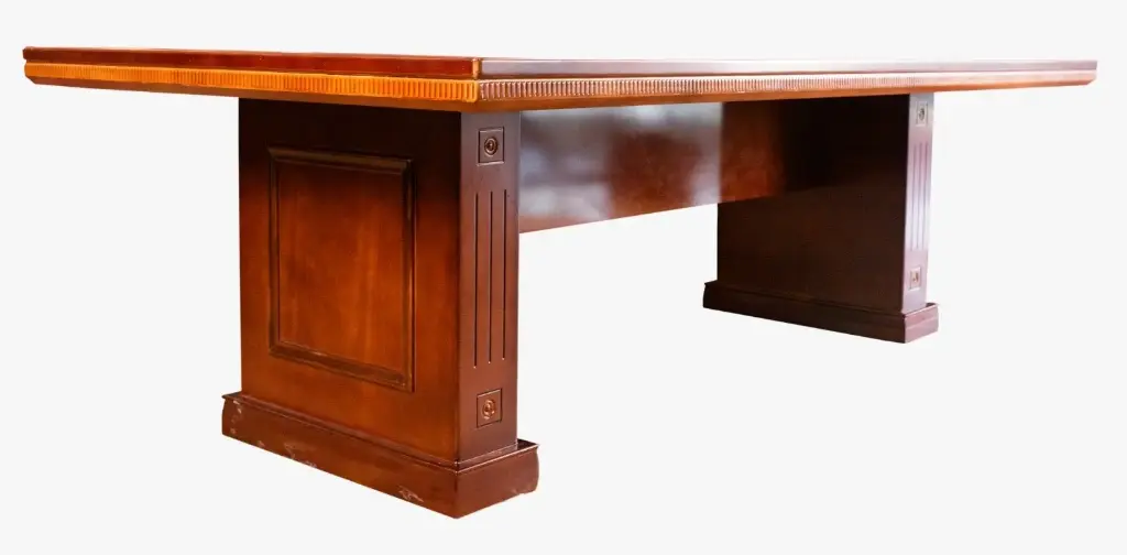 MESA DE CONFERENCIA MB 2.40*1.20*0.76 CHAPA DE MADERA BARNIZADA C132