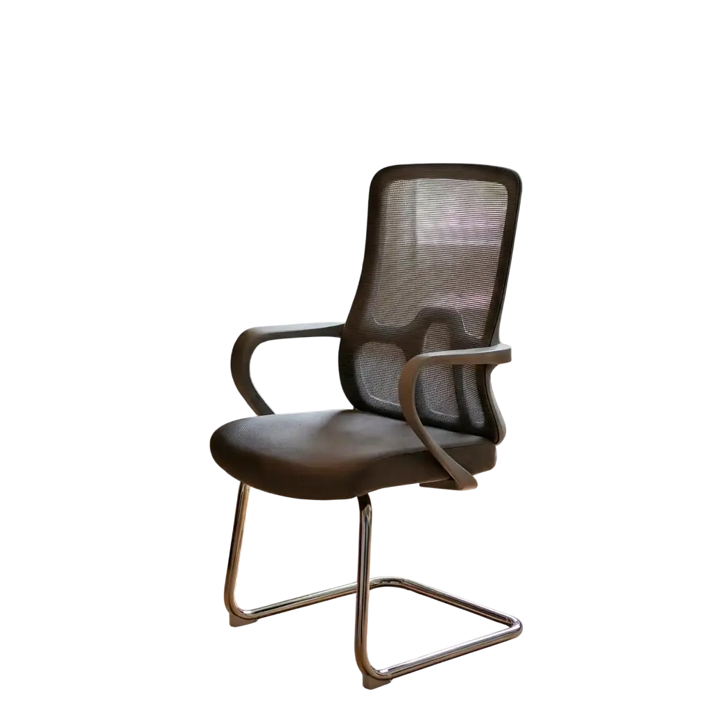 SILLA DE ESPERA GRIS RESPALDO MESH