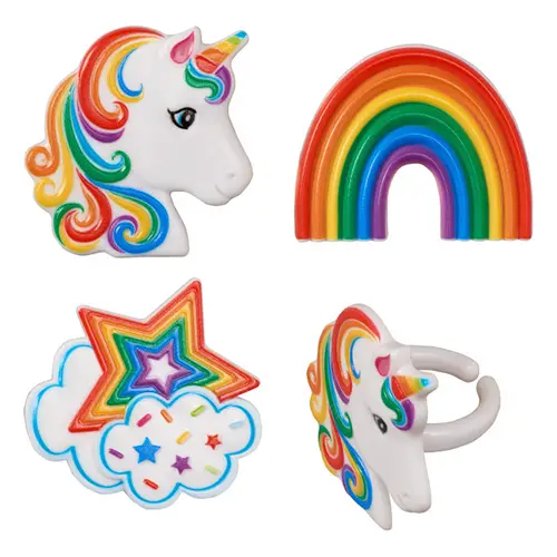 [23114-U] ANILLO RAINBOW UNICORN ASST - UNIDAD
