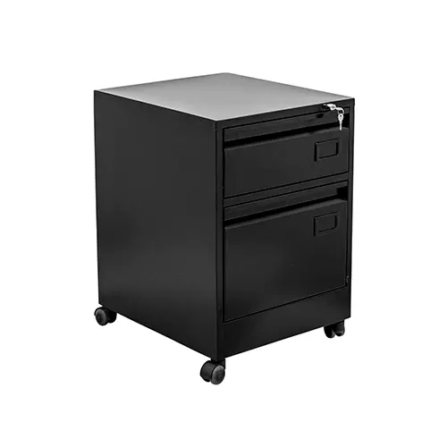 [STD1126D] ARCHIVO ROBOT CON RODOS EN COLOR NEGRO CON RIEL DE SOBREEXTENSION