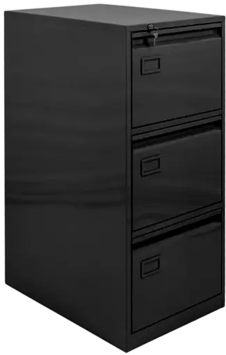 [STD1103D] ARCHIVO STD. DE 3 GAVETAS - COLOR NEGRO CON RIEL DE SOBREEXTENSION