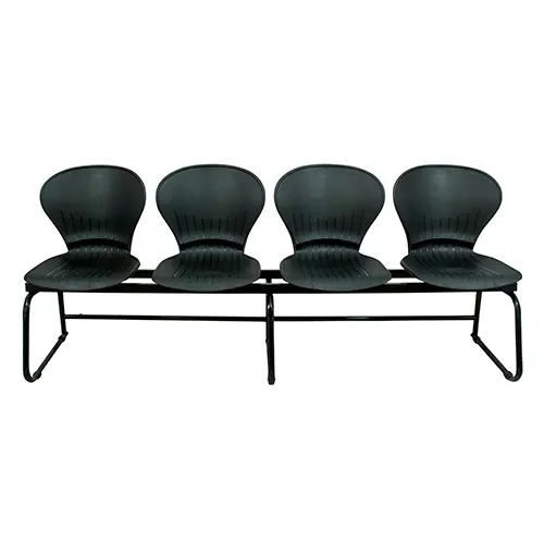 [SI1058] BATERIA DE 4 SILLAS - CONCHA PLASTICO NEGRO