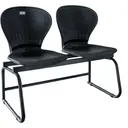 [SI1053N] BATERIA DE CONCHA PLASTICA NEGRA - 2 SILLAS