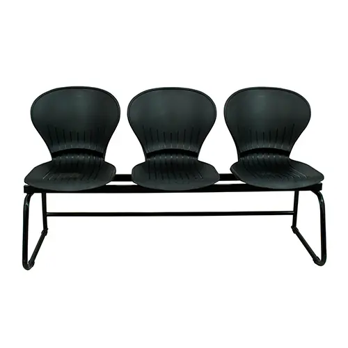 [SI1052] BATERIA DE CONCHA PLASTICA NEGRA - 3 SILLAS