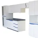 [CM001] COCINA BMT CON CURVAS - BLANCO / COMBINADO DE 3MTS