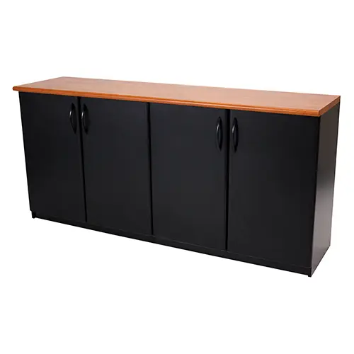[OFF022W] CREDENZA 4 PUERTAS NEGRA TOP WILD CHERRY
