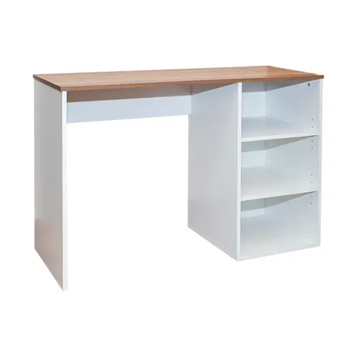 [ECO-001] ESCRITORIO BLANCO DE 2 ENTREPAÑOS - TOP WENGE - 1.10*0.45*0.76