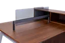 [LIGHTGREY06] ESTACION DE TRABAJO 4P TOP NOCE COSTA BASE LIGHT GREY F24 DIVISION DE VIDRIO DOS CREDENZAS DOBLES COLOR NOCE COSTA GAVETAS MARMOL GRIS 2.40*1.20*0.75