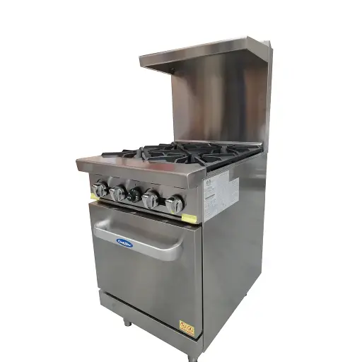 [ATO-4B12GCO41] ESTUFA DE 4 QUEMADORES CON PLANCHA Y HORNO