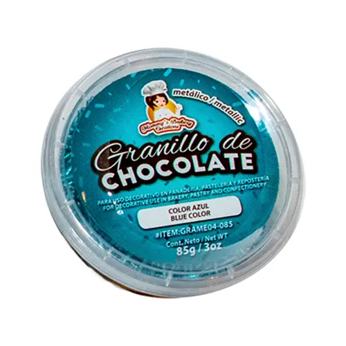 [GRAME04-085] GRANILLO DE CHOCOLATE COLOR AZUL METALICO 85 G
