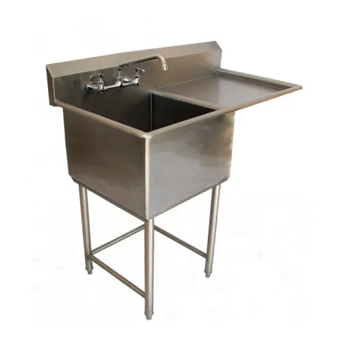 [INOX033] LAVATRASTOS DE 1 POCETA, ALA DERECHA O IZQUIERDA, CON LLAVE CUELLO DE GANSO - 1.10*0.59*0.90