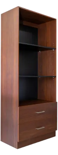 [OFF053] LIBRERA CON 2 GAVETAS 0.75 LARGO X 1.80 X 0.40 FONDO COLOR NOCE COSTA