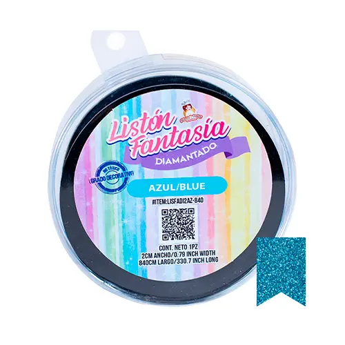 [LISFADI2AZ-840] LISTON FANTASIA - DIAMANTADO AZUL - 840cm*2cm