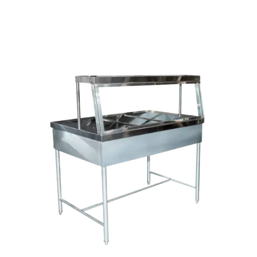 [INOX19] MESA CALIENTE COMBINADA 75 CMS X 125.7 CM X 90 CM, ELECTRICA, NO INCLUYE INSERTOS 
