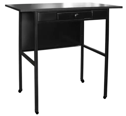 [STD1117] MESA DE MAQUINA CON RODOS COLOR NEGRO STD.