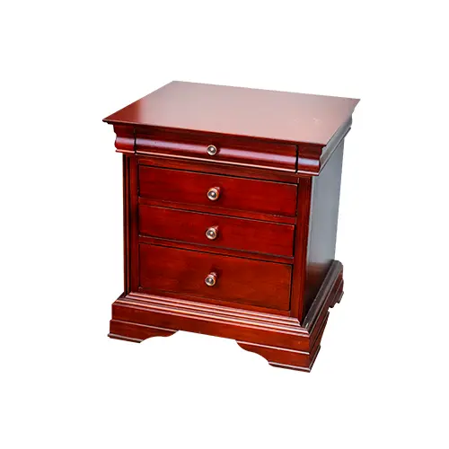 [DES029M] MESA DE NOCHE - 4 GAVETAS CAOBA