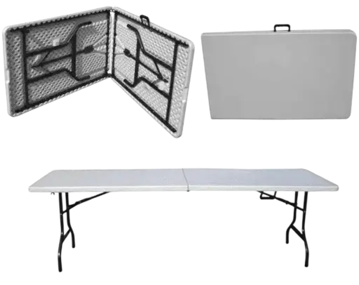 [1423] MESA PLEGABLE  PARTIDA A LA MITAD - 1.83m
