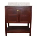 [DES027] MUEBLE DE BAÑO - 0.76m - MADERA CAOBA/MARMOL - 2 PUERTAS