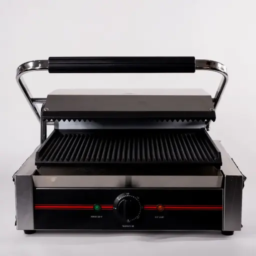[HEG-811] PANINI GRILL ELECTRICA DE 1 PLACA, GRILL SUPERIOR E INFERIOR